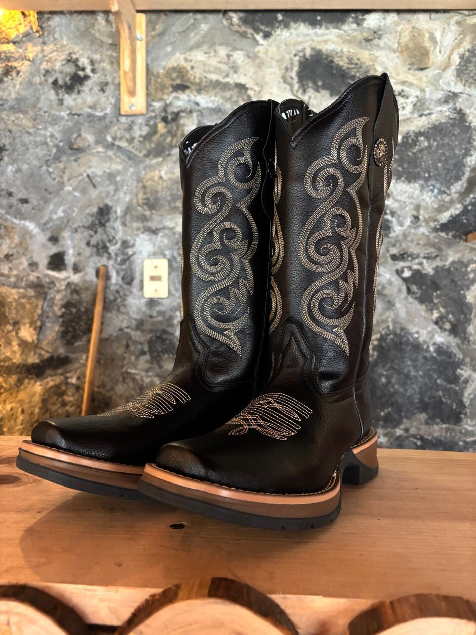 Botas Dama Negra 100% Piel Bovino