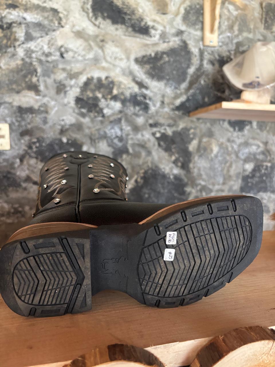 Botas Dama Negra con Brillos 100% Piel Bovino